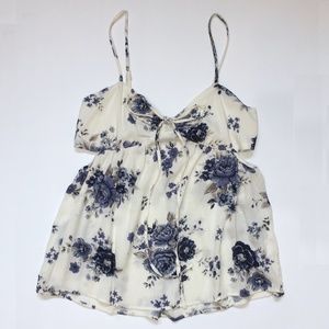 Floral Side Cut Out Tank Small